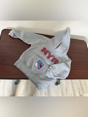 NHL New York Rangers Kids Grey Hoodie with NYR Chest Logo